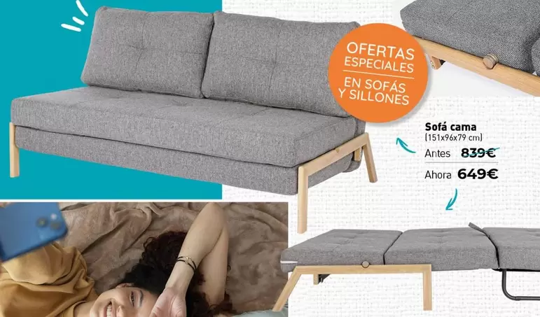 Oferta de Sofá Cama por 649€ en Mubak