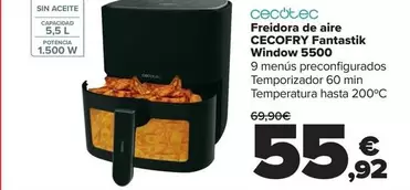 Oferta de Cecotec - Freidora De Aire Cecofry Fantastik Window 5500 por 55,92€ en Carrefour