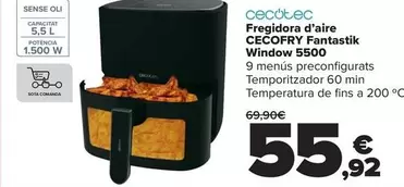 Oferta de Cecotec - Freidora De Aire Cecofry Fantastik Window 5500 por 55,92€ en Carrefour