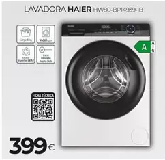 Oferta de Haier - Lavadora Hw80-bp14939-ib por 399€ en Tien 21