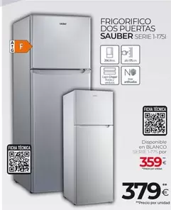 Oferta de Blanco - Sauber - Frigorífico Dos Puertas por 379€ en Tien 21