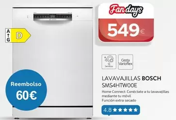 Oferta de Bosch - Lavavajillas Sms4htivooe por 549€ en Tien 21