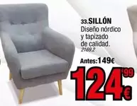 Oferta de Sillon Disenio Nordico Y Tapizado De Calidad por 124,99€ en Rapimueble