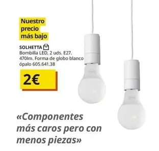 Oferta de Solhetta - Bombilla Led por 2€ en IKEA