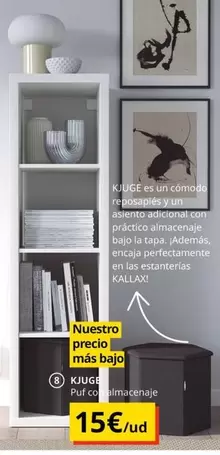 Oferta de Kjuge - Puf Coalmacenaje por 15€ en IKEA