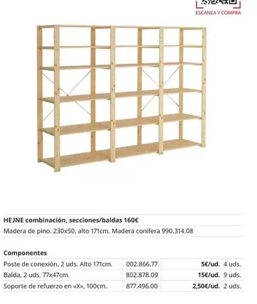 Oferta de Hejne Combinación, Secciones/baldas por 5€ en IKEA