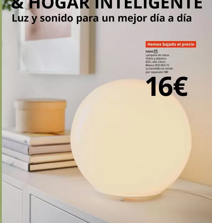 Oferta de Fado - Lampara De Mesa por 16€ en IKEA