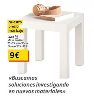 Oferta de Lack Mesa Auxiliar por 9€ en IKEA