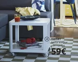 Oferta de Tingby Mesa Auxiliar Con Ruedas por 59€ en IKEA