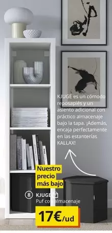 Oferta de Kjuge Puf Co Almacenaje por 17€ en IKEA