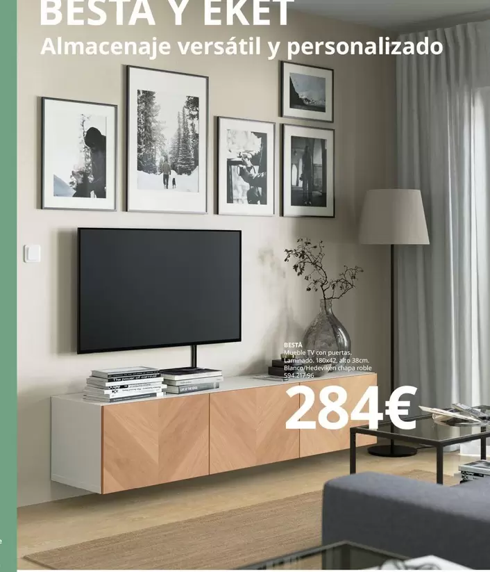 Oferta de Besta - Mueble Tv Con Puertas por 284€ en IKEA