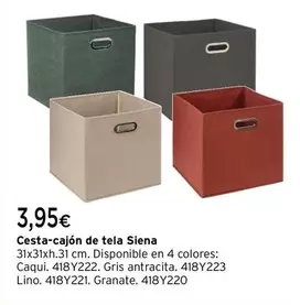 Oferta de Siena - Cesta-Cajon De Tela por 3,95€ en Cadena88