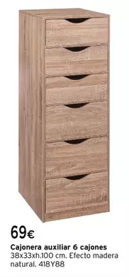 Oferta de Cajonera Auxiliar 6 Cajones por 69€ en Cadena88