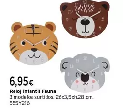 Oferta de Reloj Infantil Fauna por 6,95€ en Cadena88