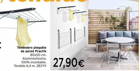 Oferta de Tendedero Plegable De Pared Practik por 27,9€ en Cadena88