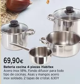 Oferta de Habitex - Batería Cocina 4 Piezas por 69,9€ en Cadena88