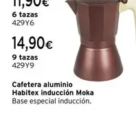 Oferta de Habitex - Cafetera Aluminio Induccion Moka por 11,9€ en Cadena88