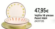 Oferta de H&H - Vajilla 18 Piezas Paint por 47,95€ en Cadena88