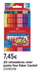 Oferta de Faber Castell - 20 Rotuladores Color Punta Fina por 7,45€ en Cadena88