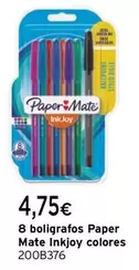 Oferta de Paper Mate - 8 Boligrafos Inkjoy Colores por 4,75€ en Cadena88