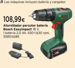 Oferta de Bosch - Atornillador Percutor Batería Easyimpact  por 108,99€ en Cadena88