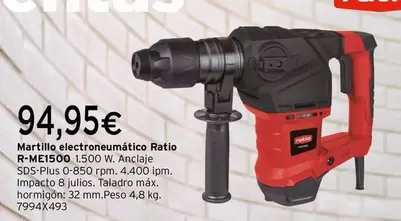 Oferta de Ratio - Martillo Electroneumático Ratio R-ME1500 por 94,95€ en Cadena88