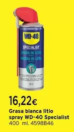 Oferta de  WD-40 - Grasa Blanca Litio SpraySpecialist por 16,22€ en Cadena88