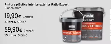 Oferta de Ratio - Expert Pintura Plástica Interior-exterior por 19,9€ en Cadena88