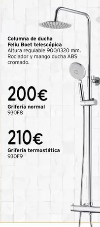 Oferta de Columna De Ducha Felli Boet Telescópica por 200€ en Cadena88