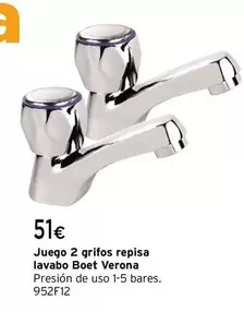 Oferta de Verona - Juego 2 Grifos Reposa Lavabo Boet  por 51€ en Cadena88