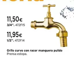 Oferta de Grifo Curvo Con Racor Manguera Pulido por 11,5€ en Cadena88