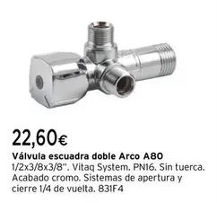 Oferta de Arco - Válvula Escuadra Doble por 22,6€ en Cadena88