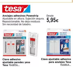 Oferta de Tesa - Anclajes Adhesivos Powestrip  por 5,95€ en Cadena88