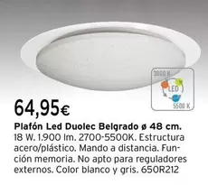 Oferta de Duolec - Plafón Led Belgrado 48 Cm por 64,95€ en Cadena88