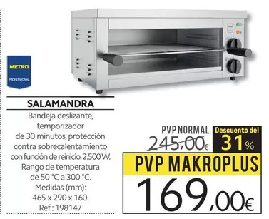 Oferta de Metro Professional - Metro - Salamandra por 169€ en Makro