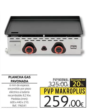 Oferta de Pavanada - Plancha Gas por 259€ en Makro