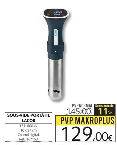 Oferta de Lacor - Sous-vide Portátil por 129€ en Makro