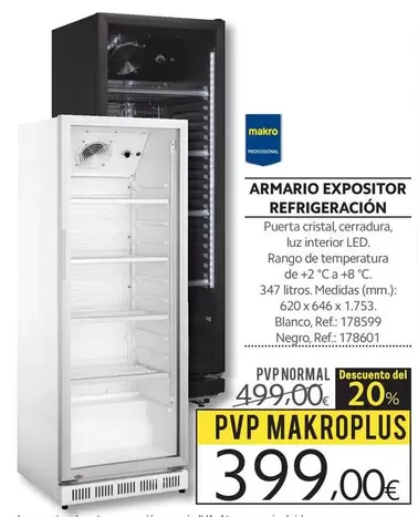 Oferta de Makro - Armario Expositor Refrigeracín por 399€ en Makro