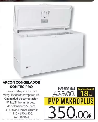 Oferta de Control - Arcón Congelador Sontec Pro por 350€ en Makro