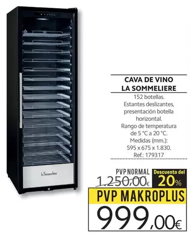 Oferta de La Sommeliere - Cava De Vino por 999€ en Makro