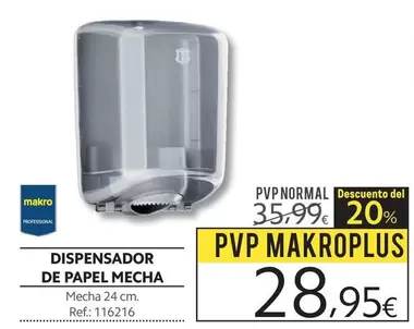 Oferta de Makro - plus - Dispensador De Papel por 28,95€ en Makro