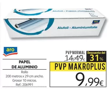 Oferta de Aro - Papel De Aluminio por 9,99€ en Makro