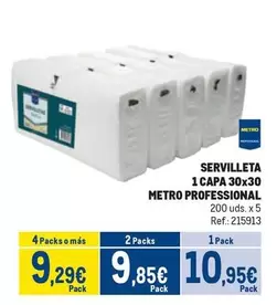 Oferta de Metro Professional - Servilleta 1 Capa por 10,95€ en Makro