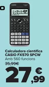 Oferta de CASIO - Calculadora Cientifica FX570 SPCW por 27,99€ en Carrefour