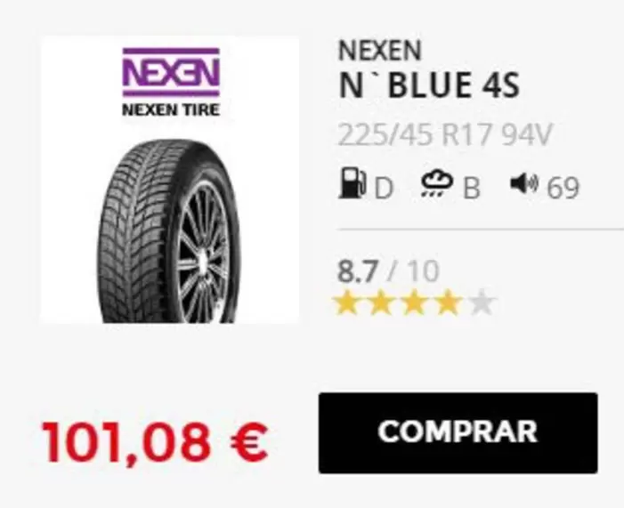 Oferta de Nexen - N' Blue 4S por 101,08€ en BlackTire