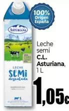 Oferta de Central Lechera Asturiana - Leche Semi por 1,05€ en UDACO