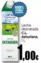 Oferta de C.L. Asturiana - Leche Desnatada por 1€ en UDACO