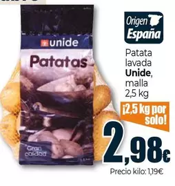 Oferta de Unide - Patata Lavada por 2,98€ en Unide Supermercados