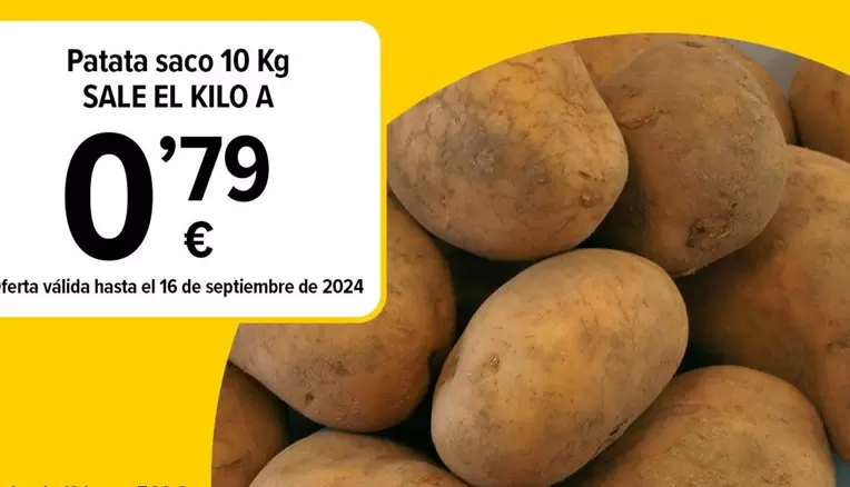 Oferta de Patata Saco 10 Kg por 0,79€ en Cash Fresh