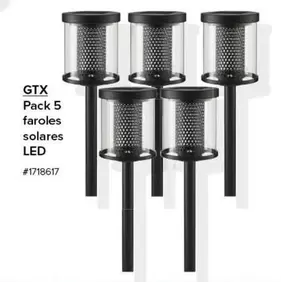 Oferta de Solares - Gtx - Pack 5 Faroles  Led en Costco